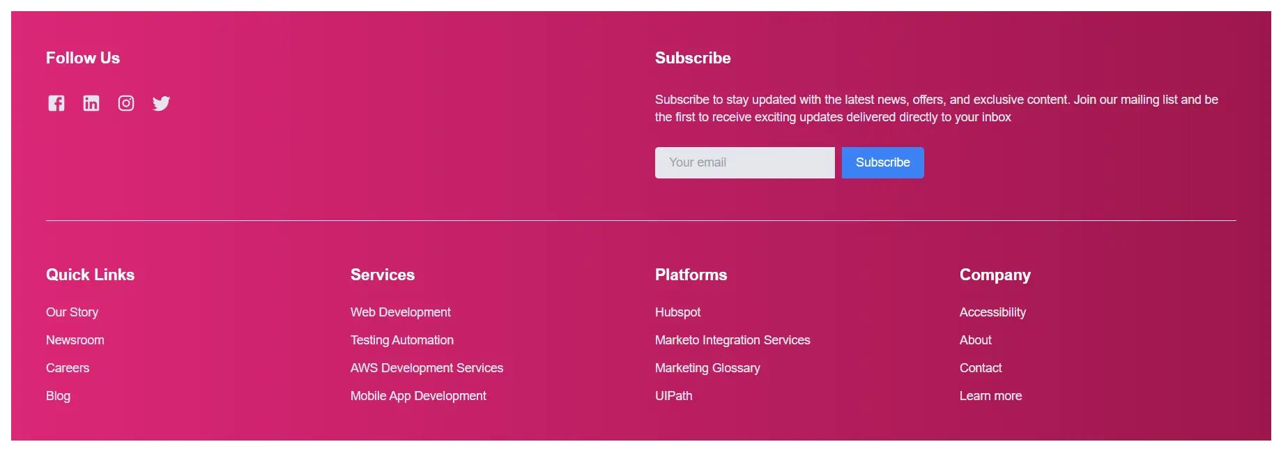 readymadeui component pink-gradient-footer