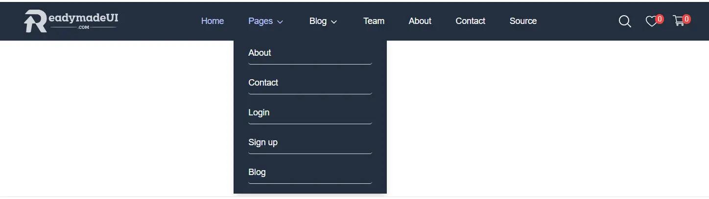 readymadeui component dark-minimalist-header-with-dropdown