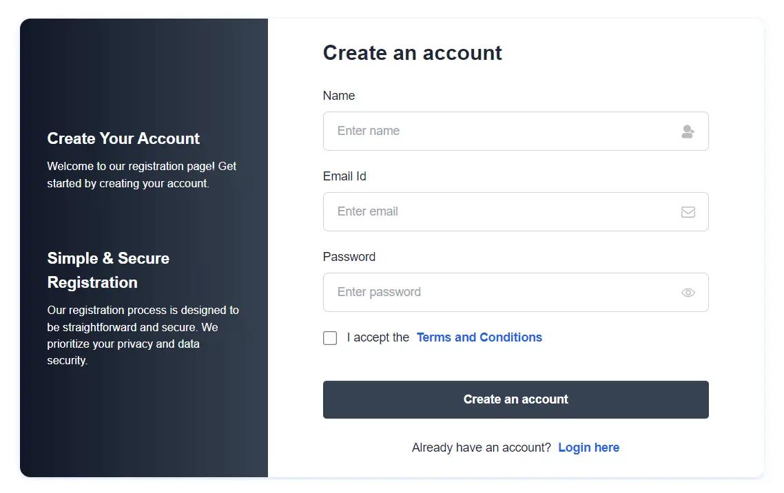 tailwind CSS registration-form image