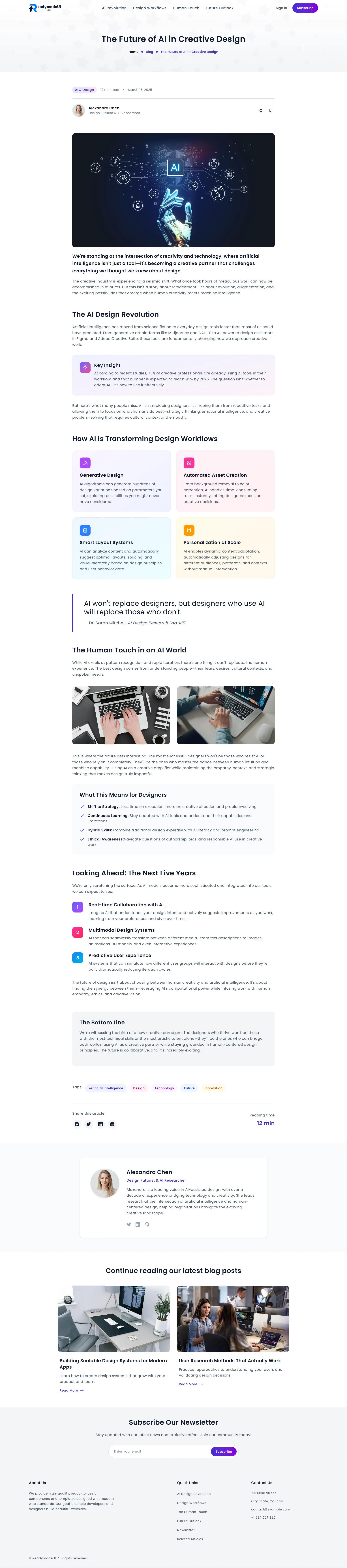 tailwind CSS blog-detail–minimal image