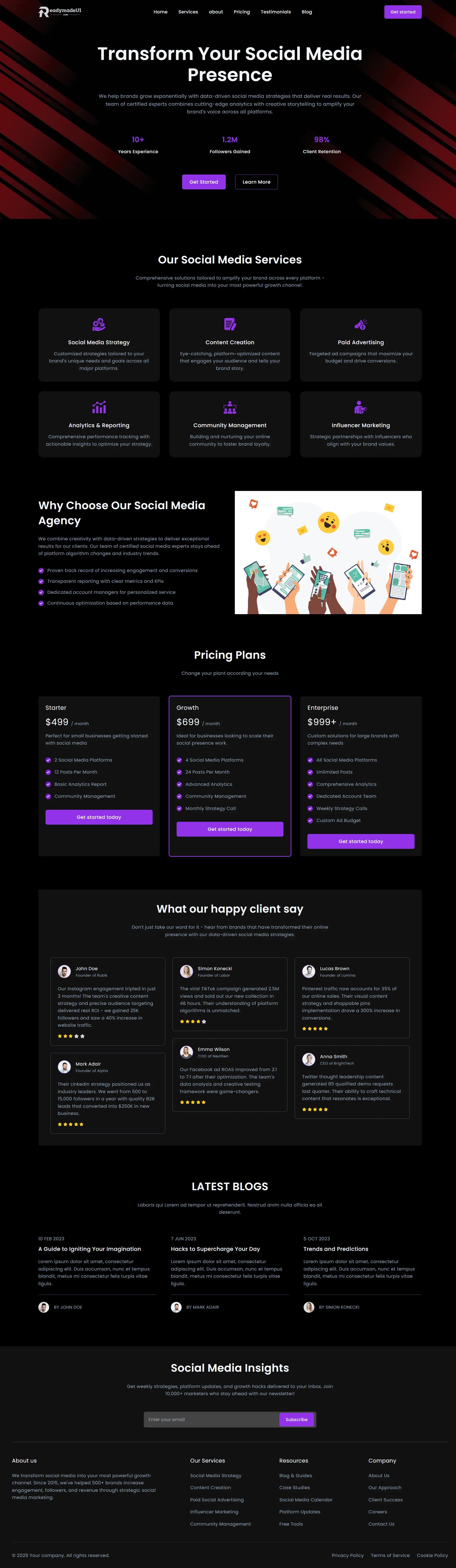 tailwind CSS dark-theme-landing-page image
