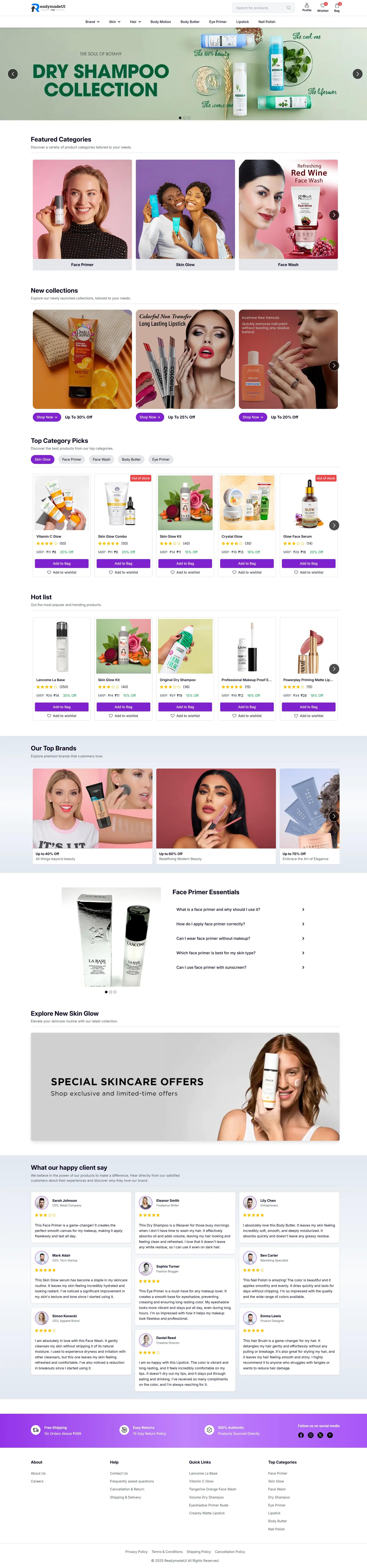 tailwind CSS cosmetics-online-store-template image