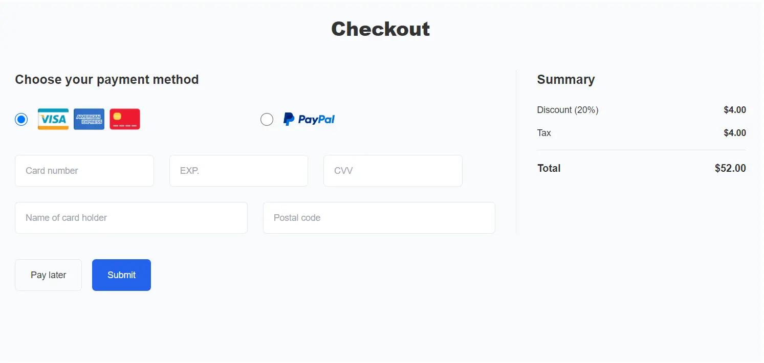 tailwind CSS checkout-form image
